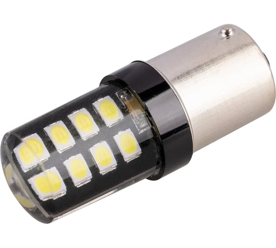 Изображение товара Автолампа диод SKYWAY S25 (P21W) 12/24V 16 SMD BA15s 1-конт., белая, 2 шт., противотуманки/поворот/задний ход/стоп S08202072/K