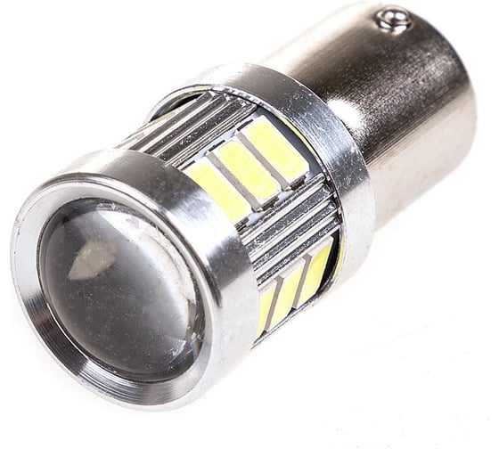 Изображение товара Автолампа диод SKYWAY S25 (P21W) 12/24V 18 SMD BA15s 1-конт., белая, 2 шт., противотуманки/поворот/задний ход/стоп S08201316/K