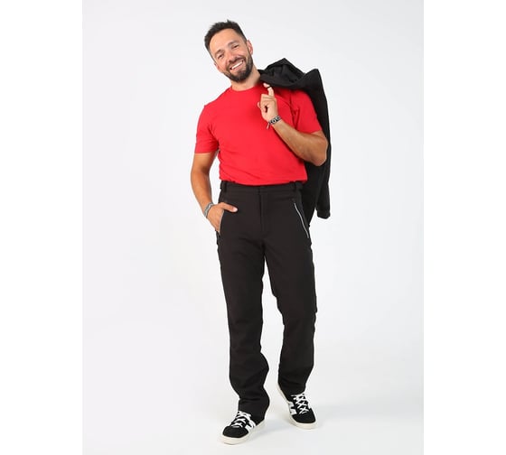 Изображение товара Брюки мужские летние ООО ГУП Бисер Софтшелл молния черный, 96-100/182-188 4660391449879