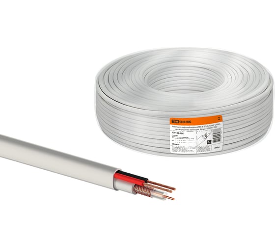 Изображение товара Кабель для видеонаблюдения белый, КВК-В-2 2х0,75 мм² TDM ELECTRIC (200м), для внутренней прокладки, "VISION" SQ0123-0003