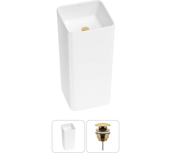 Изображение товара Набор Wellsee 2 в 1 Callipy Art напольная раковина 40x40x84 см 20213312R