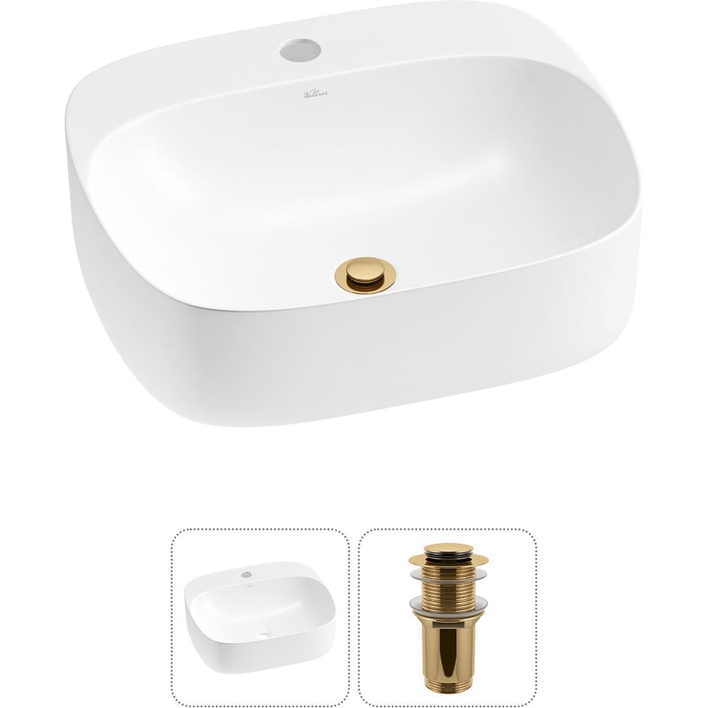 Изображение товара Набор Wellsee 2 в 1 Ideal накладная раковина 50x42 см современный дизайн