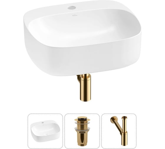 Изображение товара Набор Wellsee 3 в 1 Ideal накладная раковина 50x42 см 20214133R