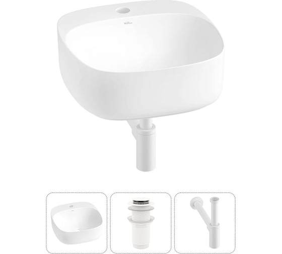 Изображение товара Набор Wellsee 3 в 1 Ideal накладная раковина 42x42 см 20214118R