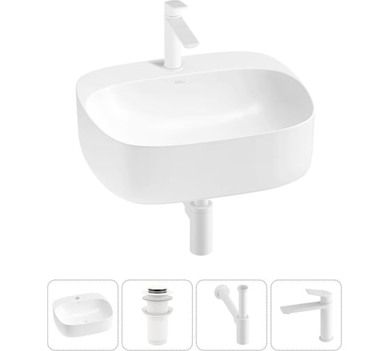 Изображение товара Набор Wellsee 4 в 1 Ideal накладная раковина 50x42 см 20214138R