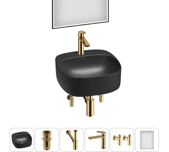 Изображение товара Набор Wellsee 6 в 1 Ideal накладная раковина 42x42 см 20218693R