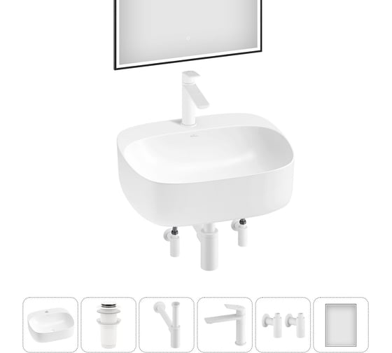 Изображение товара Набор Wellsee 6 в 1 Ideal накладная раковина 50x42 см 20218710R
