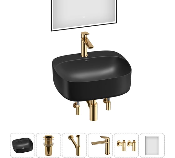 Изображение товара Набор Wellsee 6 в 1 Ideal накладная раковина 50x42 см 20218717R