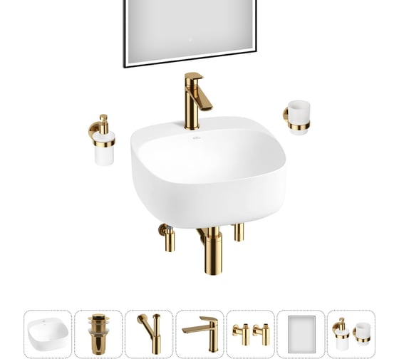 Изображение товара Набор Wellsee 7 в 1 Ideal накладная раковина 42x42 см 20218689R