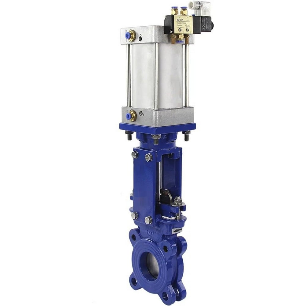 Изображение товара Задвижка шиберная DN.ru WCB-SS304-1W-DA Ду80 Ру10 пневмопривод