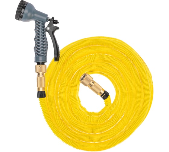 Изображение товара Набор поливочный ЧЕТЫРЕ СЕЗОНА Профи растягивающийся шланг 45 м, пистолет 7 режимов, латунные соединители 62-0318-F