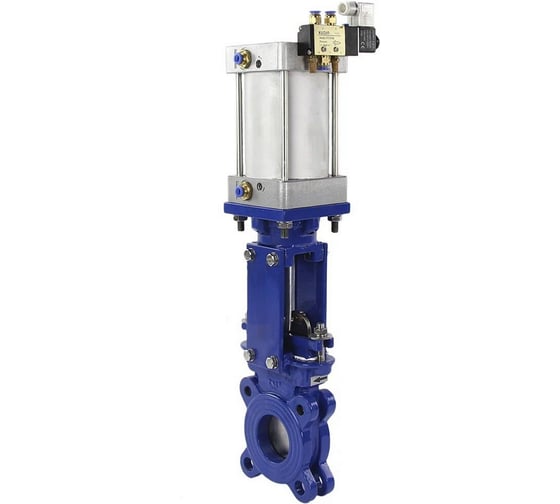 Изображение товара Задвижка шиберная DN.ru WCB-SS304-1W-DA Ду125 Ру10 пн-привод, пн-распр 220В D040-03075