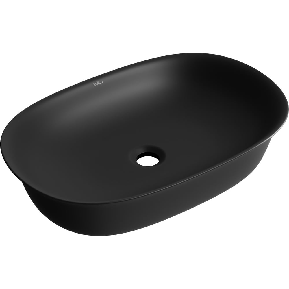 Изображение товара Накладная раковина Wellsee Brillant iCon матовый черный 60x40 см