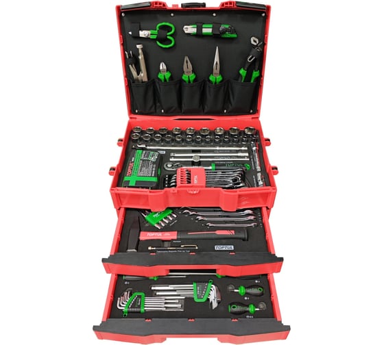 Изображение товара Набор инструментов в пластиковом боксе TOPTUL 134 предмета GCZ-1340