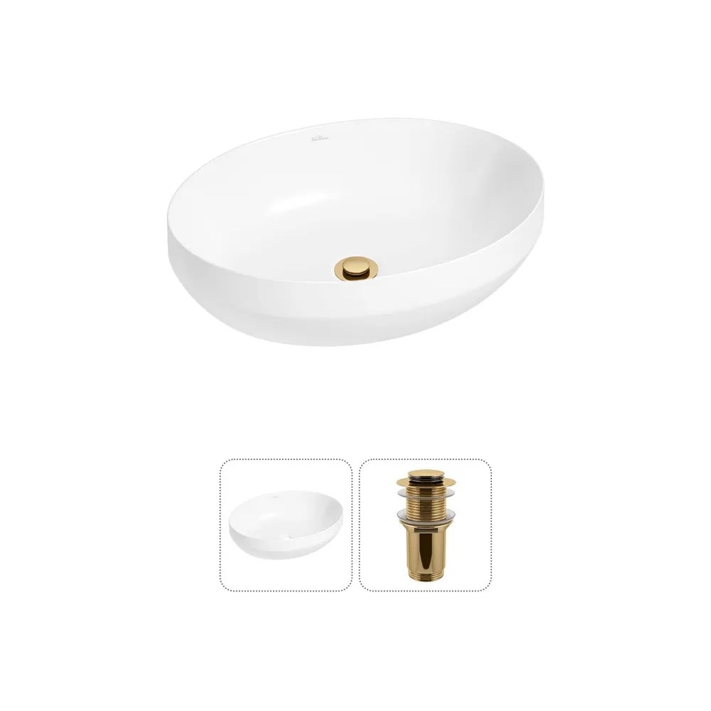 Изображение товара Набор Wellsee 2 в 1 Air Gap R накладная раковина 50x36 см