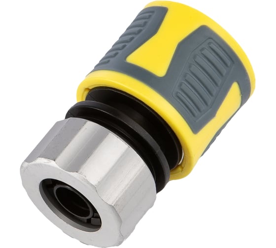 Изображение товара Коннектор ЧЕТЫРЕ СЕЗОНА Профи для шланга, быстросъемный 1/2 с термопластичной резиной и зажимной гайкой из цинка 62-0304-F