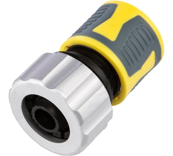 Изображение товара Коннектор ЧЕТЫРЕ СЕЗОНА Профи для шланга, быстросъемный 3/4 с термопластичной резиной и зажимной гайкой из цинка 62-0306-F