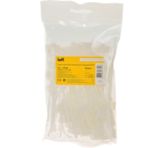 Изображение товара Хомут с площадкой IEK ХП1 2,5x110 100 шт. UHH61-3-110-100