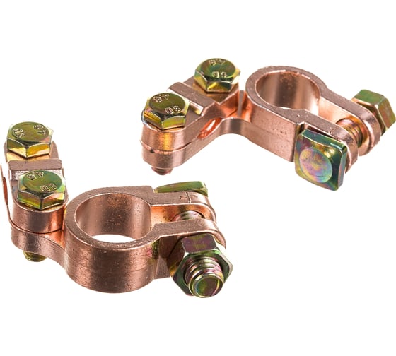 Изображение товара Клеммы General Technologies АКБ под планку 2 шт "+" "-" Тип EURO /цинковый сплав/ GT-M060012