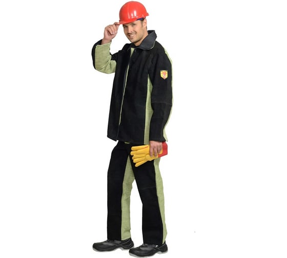 Изображение товара СИРИУС Костюм сварщика: куртка, брюки брезентовый со спилком (2,7 кв.м) тип Б р. 112-116/170-176 (ЧЗ) Сириус 74856