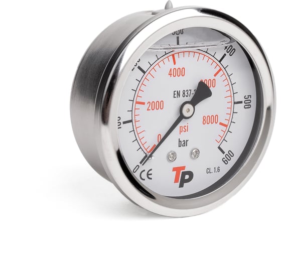 Изображение товара Манометр гидравлический виброустойчивый Урдюга D63 мм 0-600 bar 1/4BSP TP осевой МГВО600