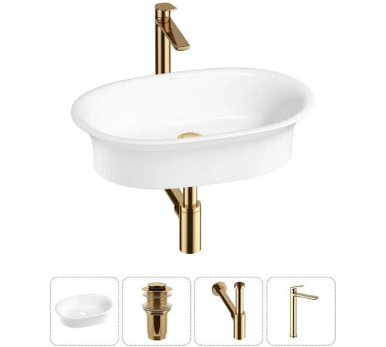 Изображение товара Набор Wellsee 4 в 1 Faze Moment накладная раковина 60x39 см 20213588R