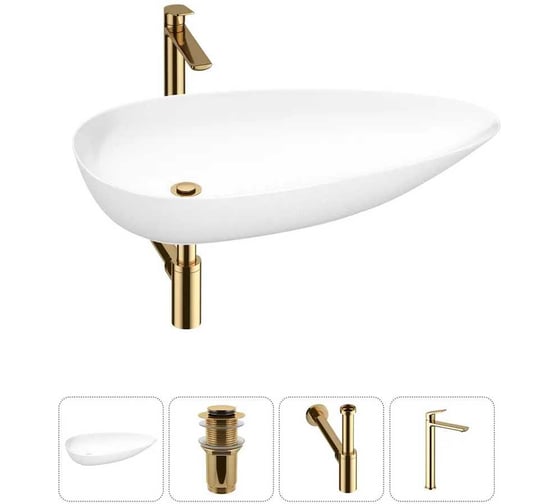 Изображение товара Набор Wellsee 4 в 1 Faze Moment накладная раковина 75x43 см 20212167R