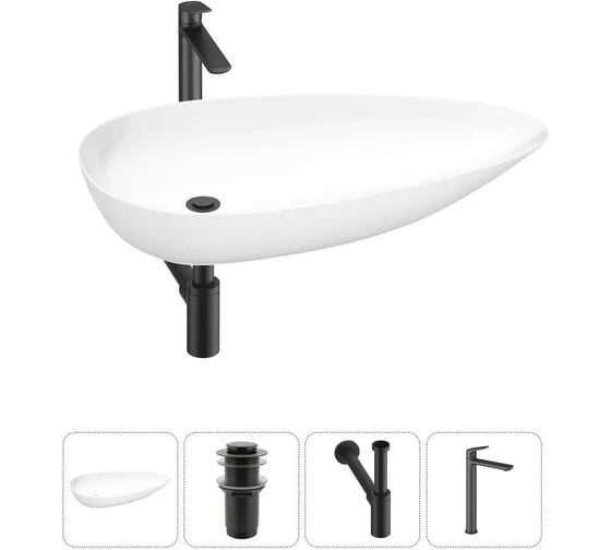 Изображение товара Набор Wellsee 4 в 1 Faze Moment накладная раковина 75x43 см 20212166R