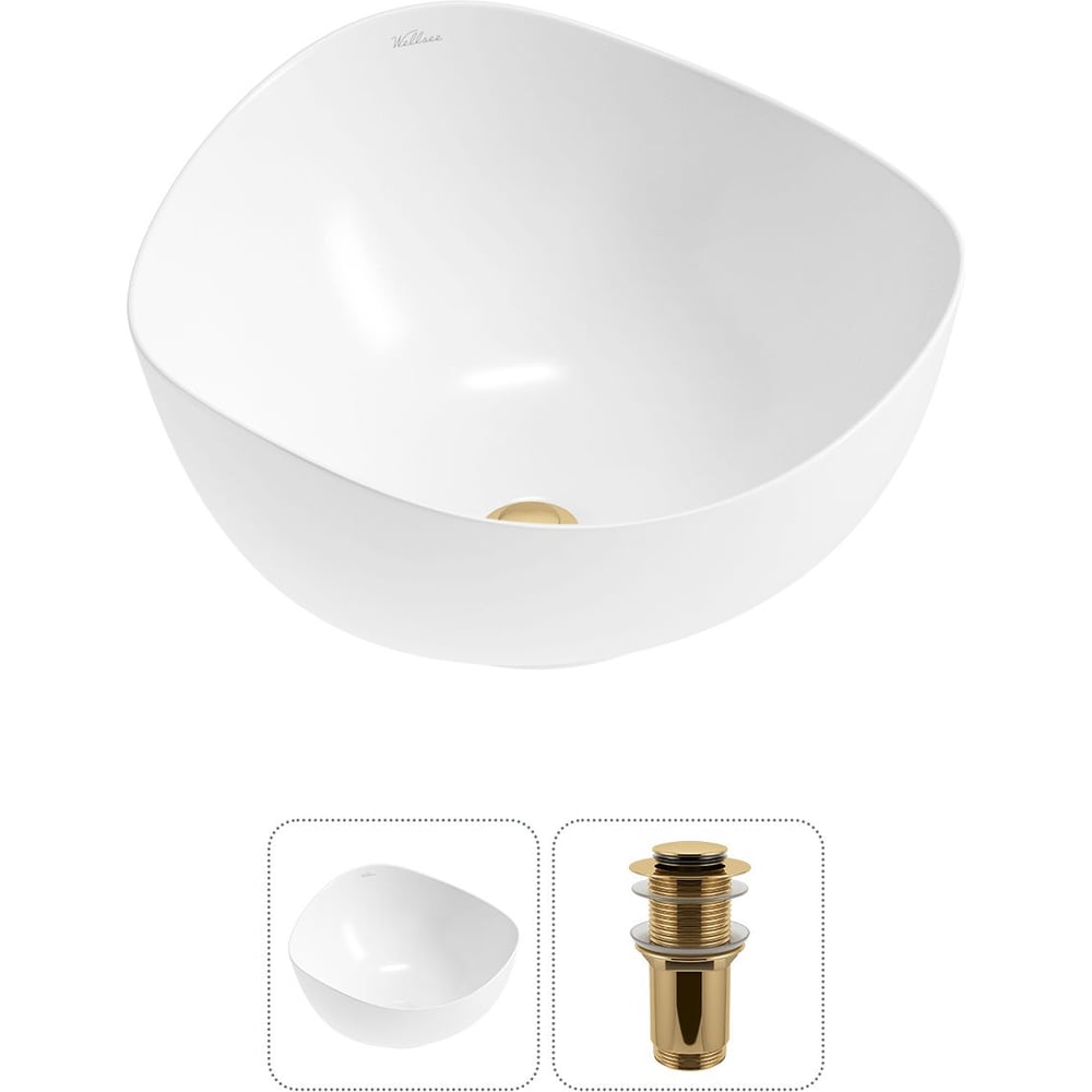 Изображение товара Накладная раковина Wellsee Nexus Flex 38x36 см белая фарфор водоотталкивающая