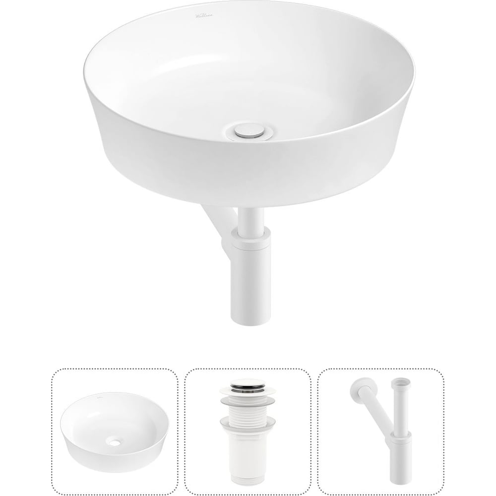 Изображение товара Набор Wellsee 3 в 1 Cromulent накладная раковина 43 см белая