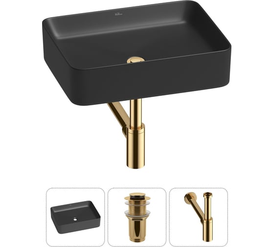 Изображение товара Набор Wellsee 3 в 1 Mint накладная раковина 50x38 см 20212498R