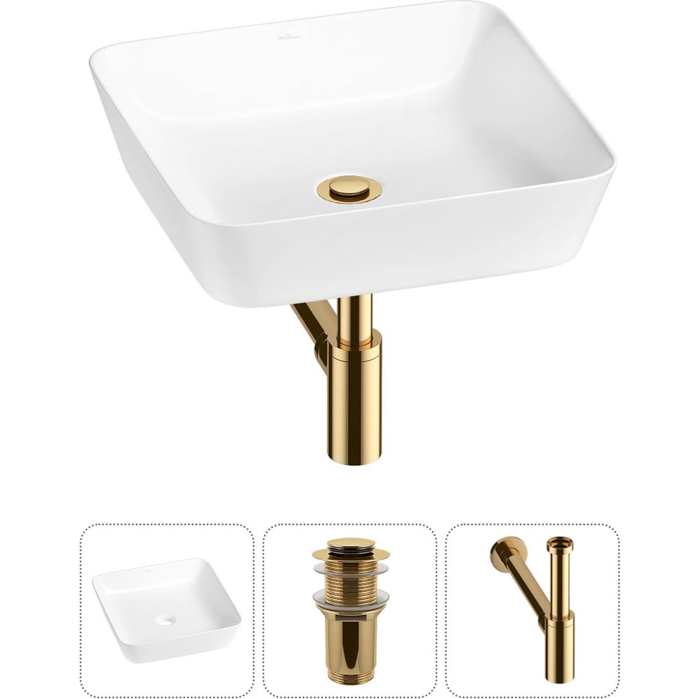 Изображение товара Набор Wellsee 3 в 1 Cromulent накладная раковина 44x44 см 20213552R