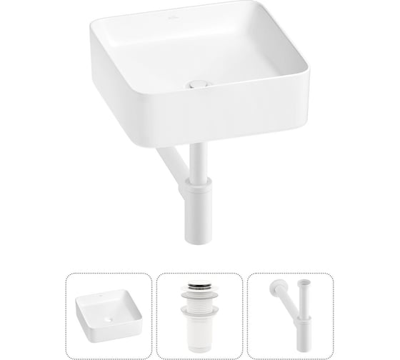 Изображение товара Набор Wellsee 3 в 1 Mint накладная раковина 37x37 см 20212456R