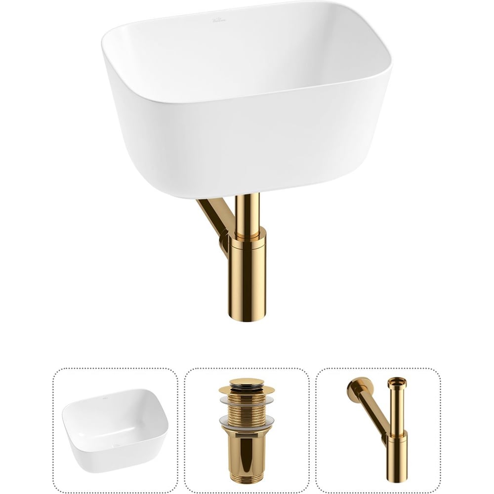 Изображение товара Накладная раковина Wellsee Fontenay Paris 45x33 см фарфор высокая глянцевая белая