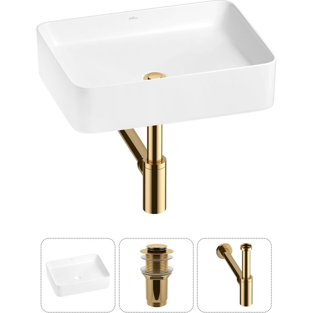 Изображение товара Накладная раковина Wellsee 3 в 1 Mint 50x38 см фарфор белый