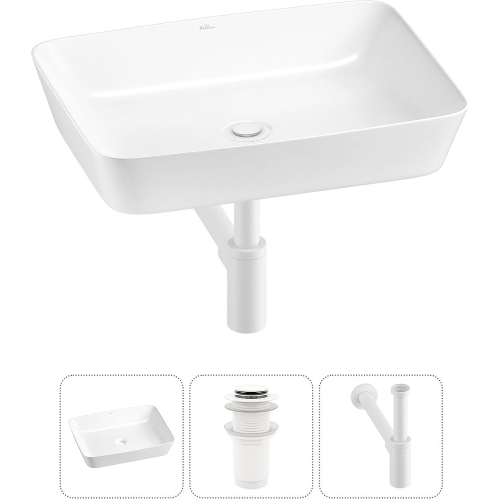 Изображение товара Набор Wellsee 3 в 1 Cromulent накладная раковина 56x40 см белая