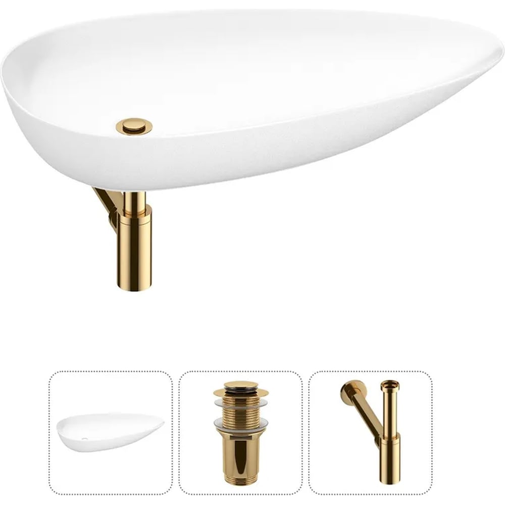 Изображение товара Набор Wellsee 3 в 1 Faze Moment накладная раковина 75x43 см белая