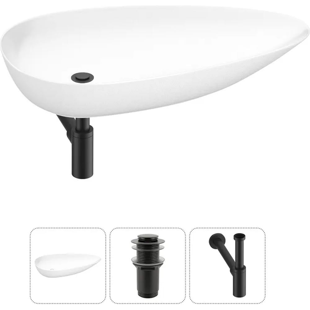 Изображение товара Накладная раковина Wellsee Faze Moment 75x43 см белая современная фарфор