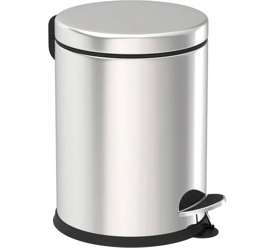 Изображение товара Урна для мусора PRIMANOVA 20 л из стали с крышкой и педалью, круглая, внутренний пластиковый контейнер, размер 29x29x62 см D-414400