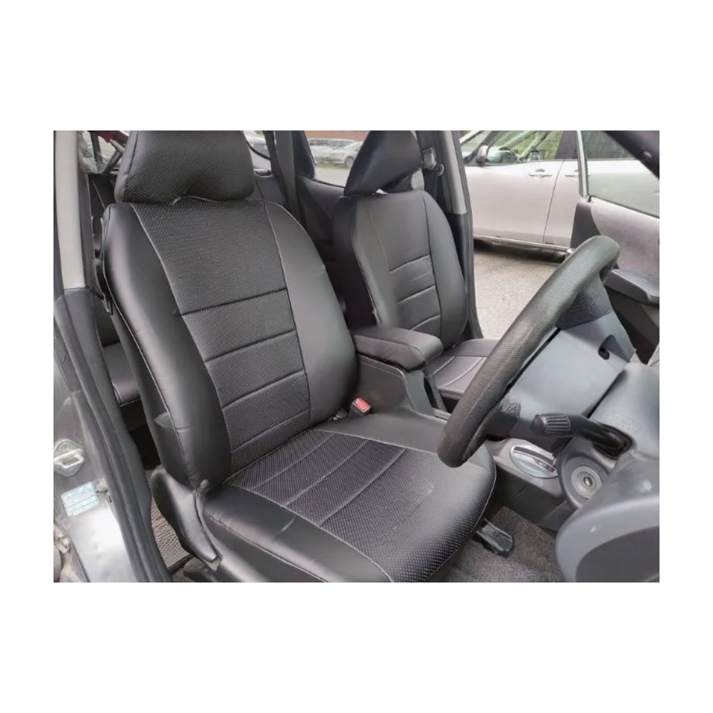 Изображение товара Чехлы на сиденья DEFLY Honda Fit GD 2001-2007 экокожа черный комплект