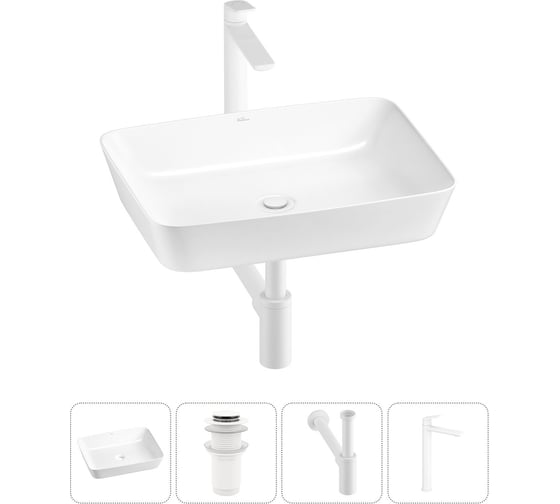 Изображение товара Набор Wellsee 4 в 1 Cromulent накладная раковина 56x40 см 20213573R