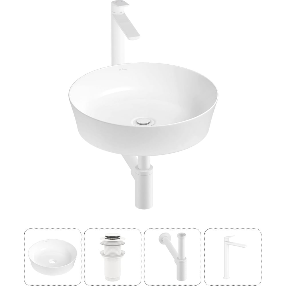 Изображение товара Wellsee 4 в 1 накладная раковина Cromulent 43x43 см