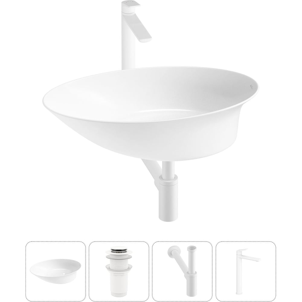 Изображение товара Набор Wellsee 4 в 1 Faze Moment накладная раковина 55x32 см