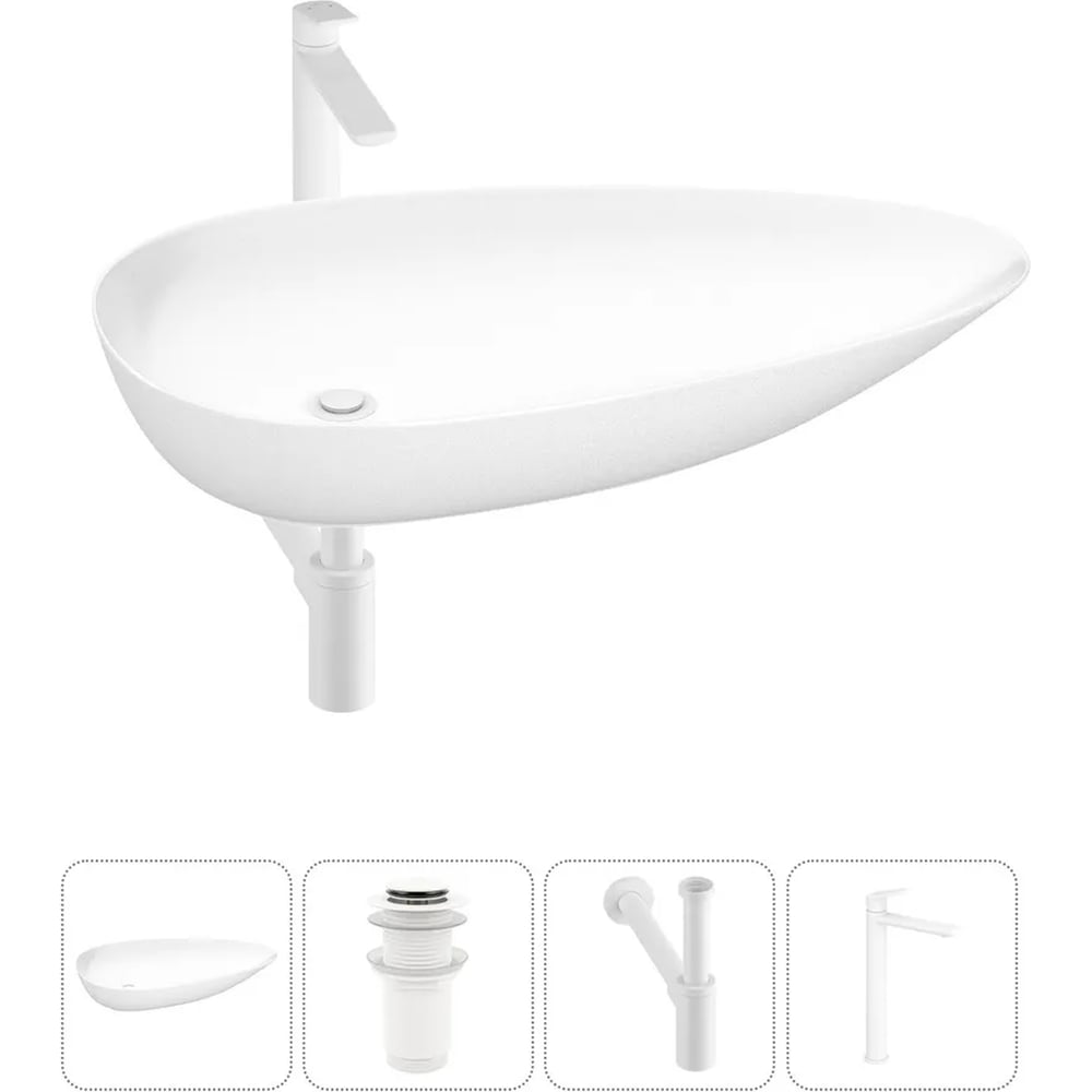 Изображение товара Набор Wellsee 4 в 1 Faze Moment накладная раковина 75x43 см