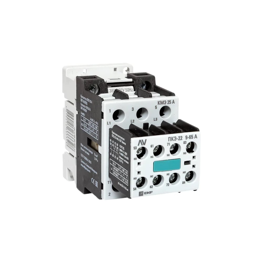 Изображение товара Комплект EKF КМЭ 25А 400В АС с дополнительными контактами AVERES ctr-s-25-00-400-av-22