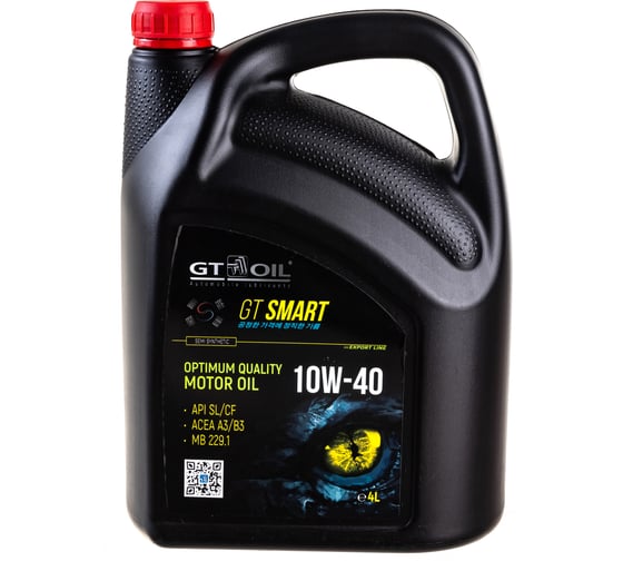 Изображение товара Масло GT OIL Smart SAE 10W-40 API SL/CF, 4 л 8809059408872