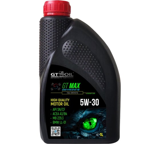 Изображение товара Масло GT OIL Max SAE 5W-30 API SN/CF, 1 л 8809059408964