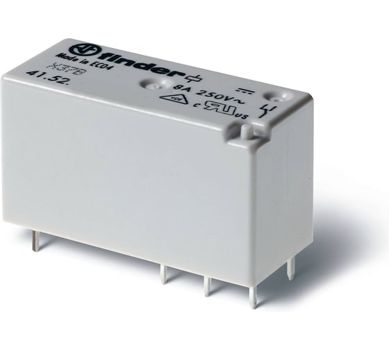 Изображение товара Низкопрофильное реле Finder 2 перекидных контакта 8А, = 12В DC, - герметичное, 415290120010