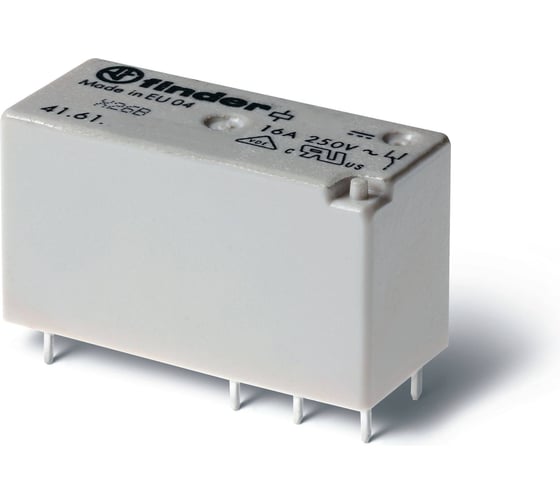 Изображение товара Низкопрофильное реле Finder 1 перекидной контакт 16А, = 12В DC, - герметичное, 416190120010