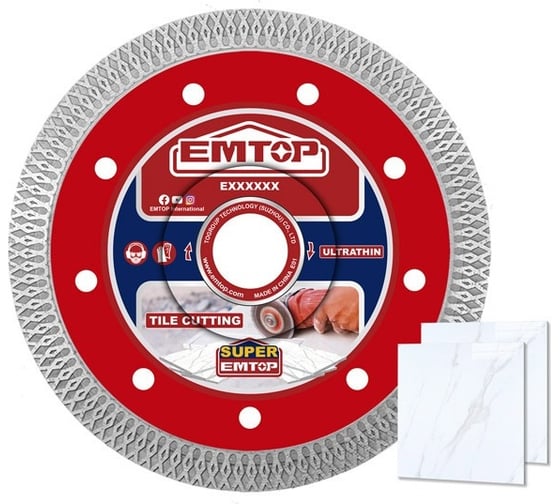 Изображение товара Ультратонкий алмазный диск EMTOP 115х22.2мм, высота лезвия 10 мм, толщина лезвия 1,4 мм, толщина матрицы 0,8 мм EDDCH81151